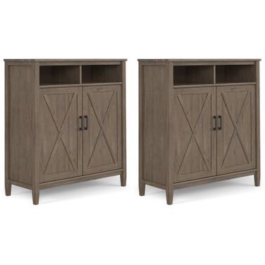 Ela 39 Inch Storage Cabinet Set of 2 In Smoky Brown