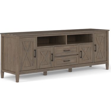 Ela Solid Wood 72 Inch TV Media Stand In Smoky Brown