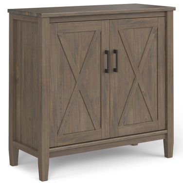 Ela Solid Wood Low Storage Cabinet In Smoky Brown
