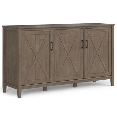 Ela Solid Wood Wide Storage Cabinet In Smoky Brown