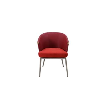 Elan Aureo Leather Dining Chair In Red