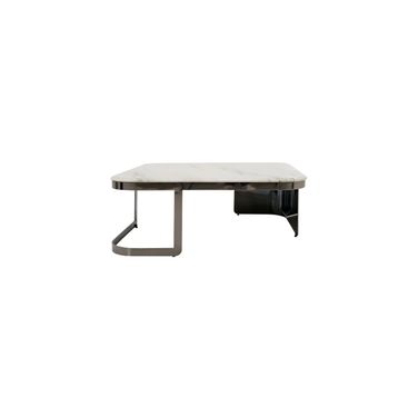 Elan Vetro Galaxy Marble Coffee Table In White