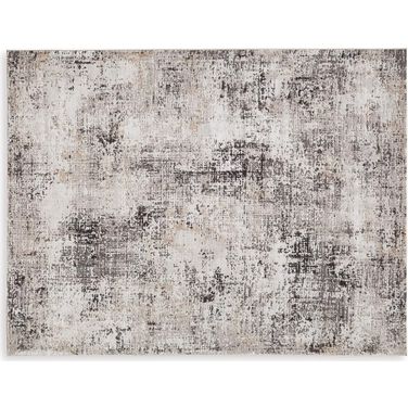 Elaning Large Rug In Black And Cream And Gray