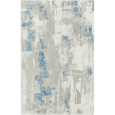 Elara Tevra Abstract Brushstroke Area Rug In Gray