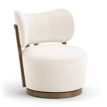 Elara Velvet Upholstered Swivel Accent Chair In Cream
