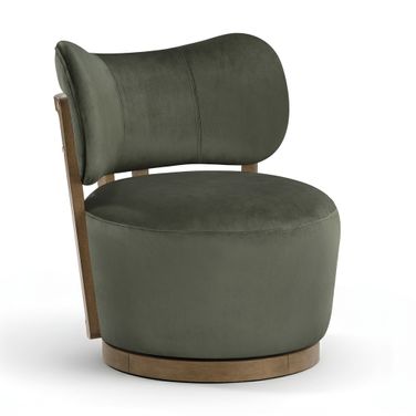 Elara Velvet Upholstered Swivel Accent Chair In Green