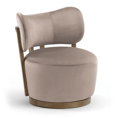Elara Velvet Upholstered Swivel Accent Chair In Taupe