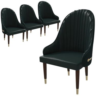 Elara Wooden Dining Chair Set of 4 In Two-Tone Green