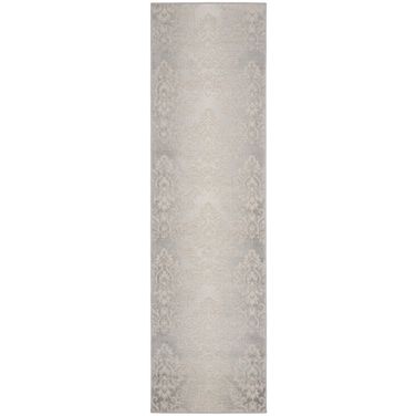 Elation 2'3" x 7'6" Vintage Indoor Rug In Ivory Grey