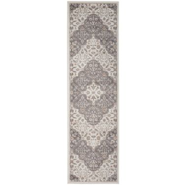 Elation 2'3" x 7'6" Transitional Indoor Rug In Ivory Grey