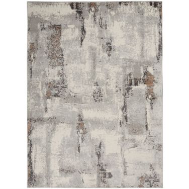 Elation 4' x 6' Modern Indoor Rug In Grey and Ivory