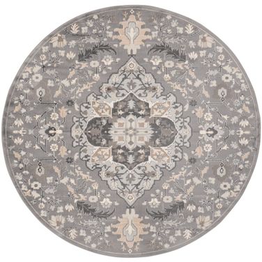 Elation 7'10" x 7'10" Round Indoor Rug In Grey