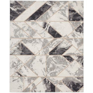 Elation 7'10" x 9'10" Modern Indoor Rug In Ivory Grey