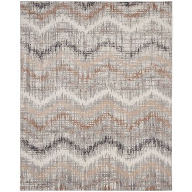Elation 9' x 12' Modern Indoor Rug In Grey and Ivory