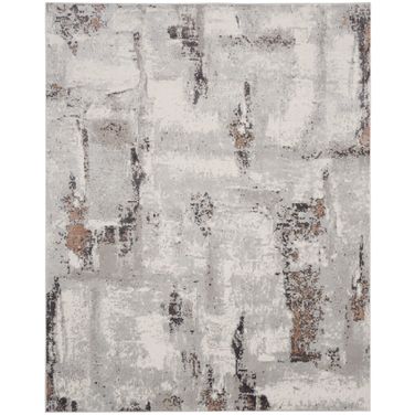 Elation 9' x 12' Modern Indoor Rug In Grey and Ivory