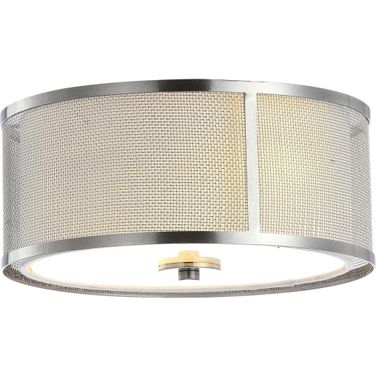 Eldon Nickel and White Flush Mount Light