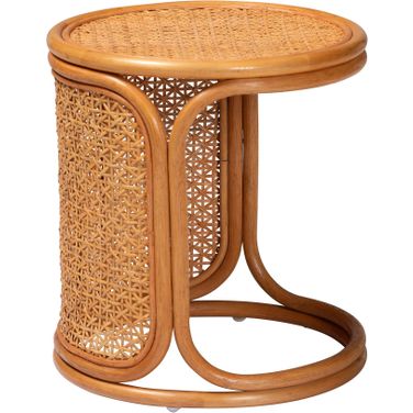 Eldon Rattan End Table In Light Honey