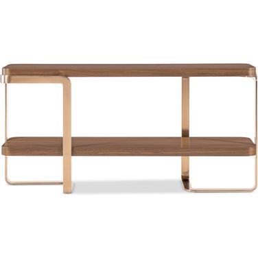 Eleana Console Table In Walnut and Bronze
