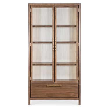 Eleana Display Cabinet In Walnut and Beige
