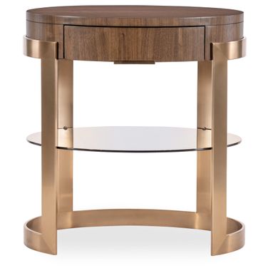 Eleana Oval Nightstand In Walnut