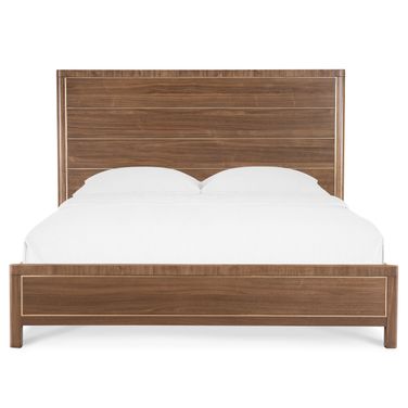 Eleana Queen Panel Bed In Walnut and Bronze