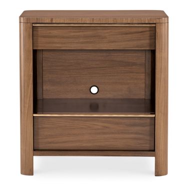 Eleana Two Drawer Nightstand In Walnut