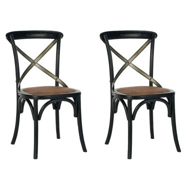 Eleanor Hickory and Medium Brown X-Back Farmhouse Side Chair Set of 2