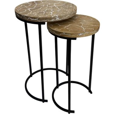 Electra Electrified Wood 24 Inch Round Nesting Table In White