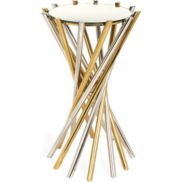 Electrum Accent Table In Polished Brass and Nickel