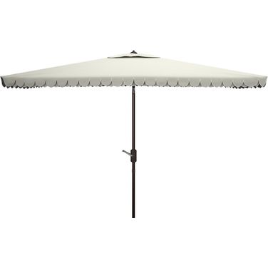 Elegant Valance 6.5 X 10 Ft Rect Umbrella In White Beige