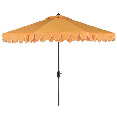 Elegant Valance Yellow and White UV-Resistant 9 Auto Tilt Umbrella