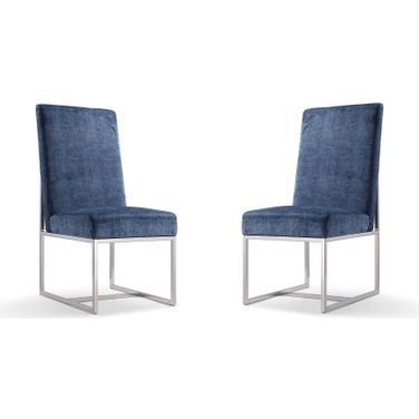 Element Velvet Dining Chair in Blue (Set of 2)