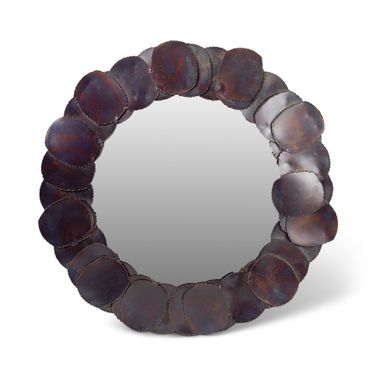 Elements 33 Inch Dia. Suri Mirror In Cobalt