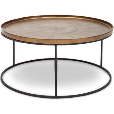 Elements Sana Coffee Table In Antique Brass Top And Black Frame