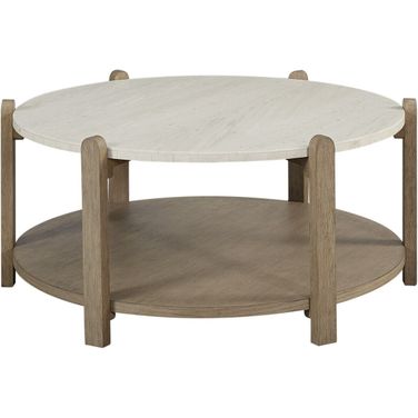 Elements Stone Top Cocktail Table In Toffee