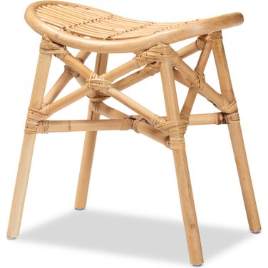 Elgon Rattan Footstool In Natural Brown