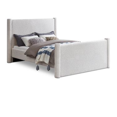 Elias Boucle Fabric Full Bed In Cream