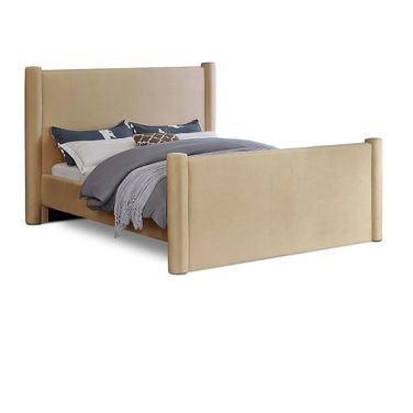 Elias Velvet Full Bed In Camel