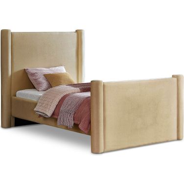 Elias Velvet Twin Bed In Camel