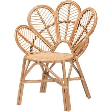 Eliava Flower Accent Chair In Natural Brown