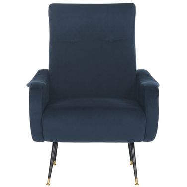 Elicia Velvet Retro Mid Century Accent Chair in Navy