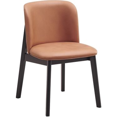 Eliora Side Chair Set of 2 In Camel Polish Microfiber and Black