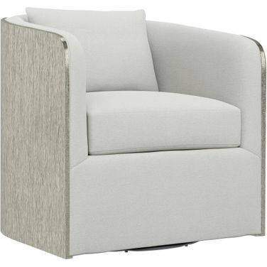 Eliot Fabric Swivel Chair In Bone