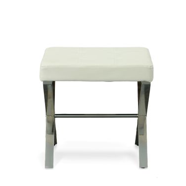 Elisabetta Vanity Bench In White and Chrome