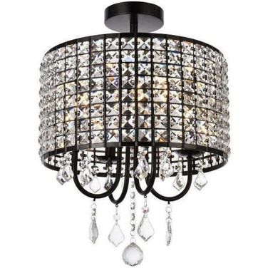 Elise 14 Inch Flush Mount In Black LD712F14BK