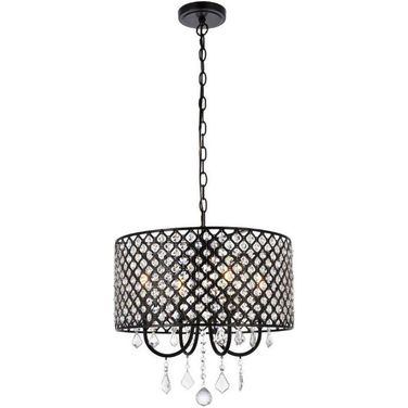 Elise 17 Inch Pendant In Black LD711D17BK