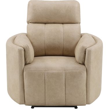 Elison Motion Glider Recliner with Swivel In Dark Beige and Stone