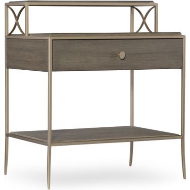 Elixir Soft Dark Wood 1 Drawer Leg Nightstand