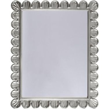 Eliza Silver Leaf Scalloped Edge Frame Mirror