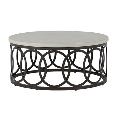 Ella Aluminum 36 Inch Coffee Table In Slate Gray